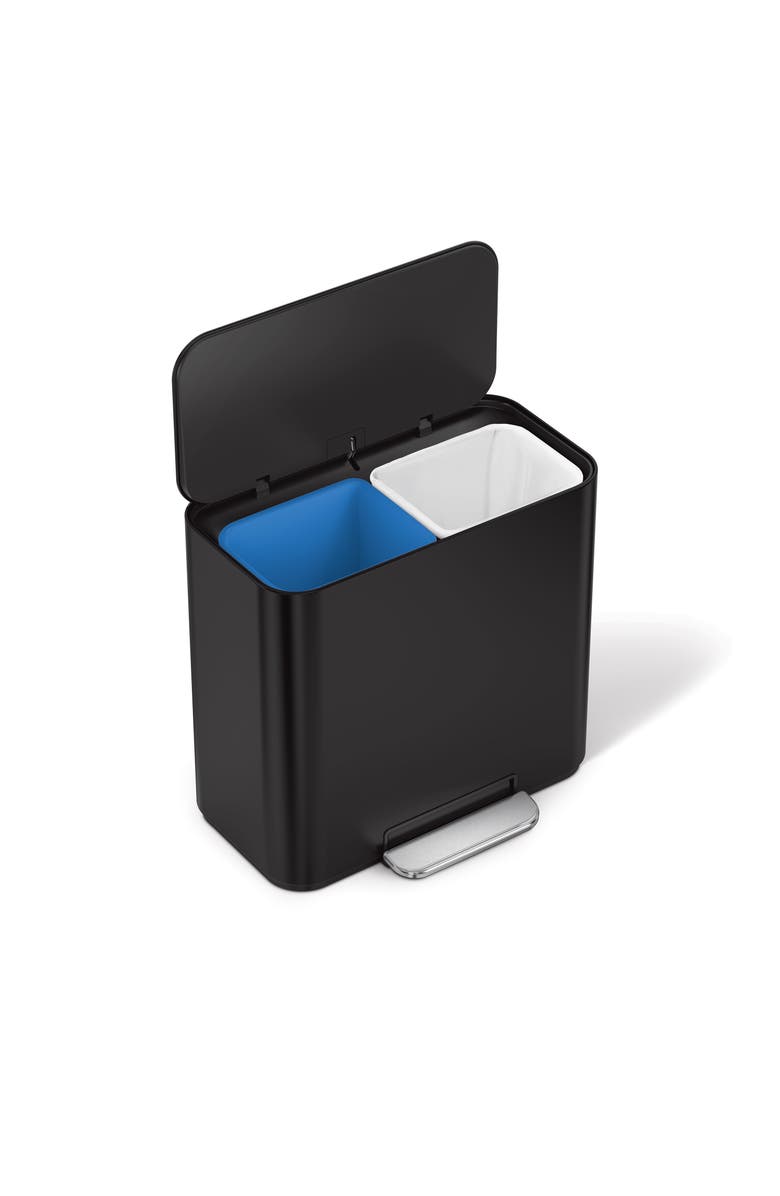 simplehuman 15L mini recycler step can, Alternate, color, Matte Black