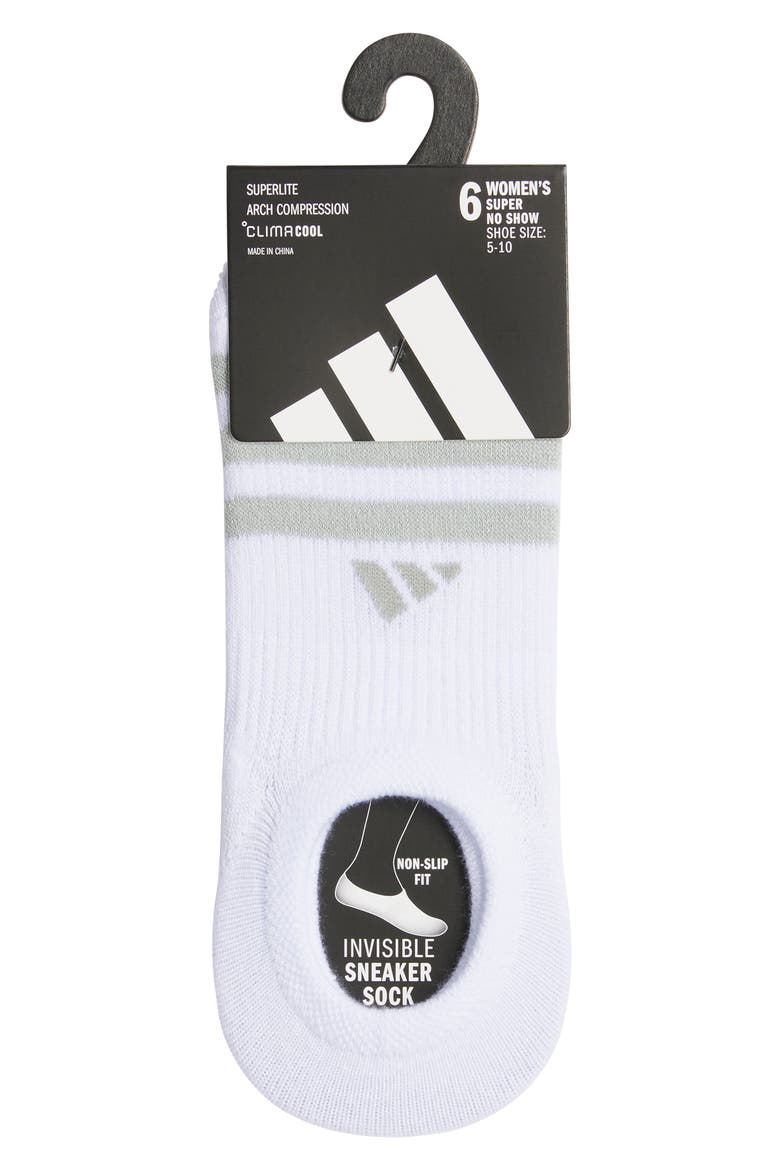 Superlite 3.0 6-Pack No-Show Socks, Alternate, color, WHITE