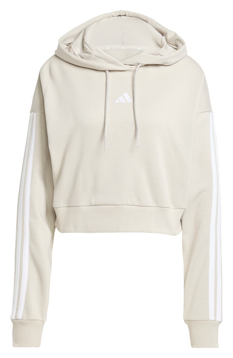 adidas 3-Stripe Crop Hoodie, Alternate, color, 
