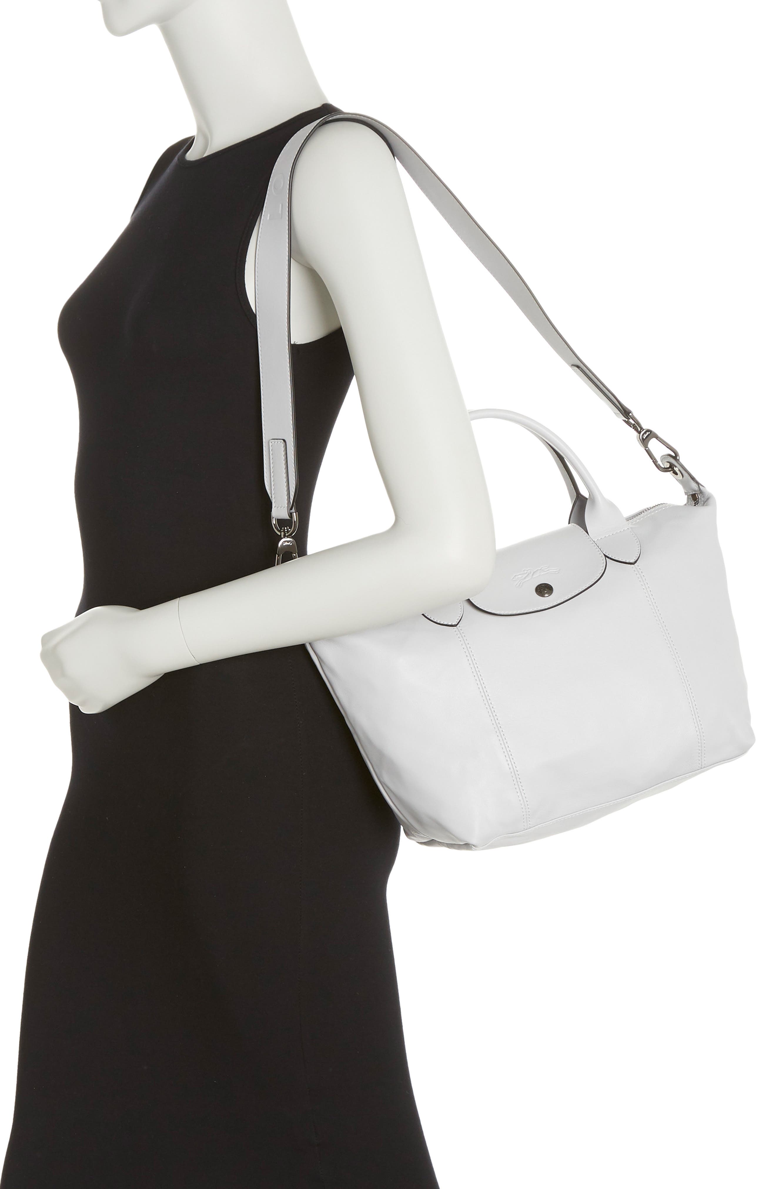 Longchamp Le Pliage Leather Top Handle Bag, Alternate, color, 