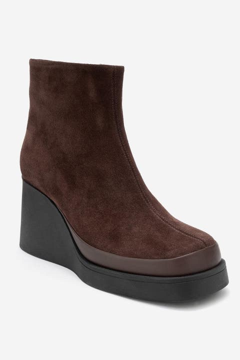 Livia Leather Wedge Boot
