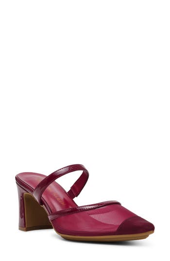 Anne Klein Beulah Pointed Toe Pump In Bordeaux Mesh