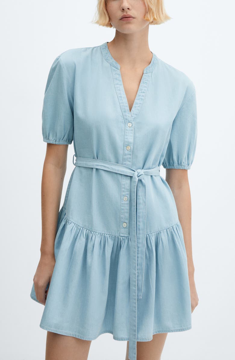 MANGO Denim Minidress, Alternate, color,