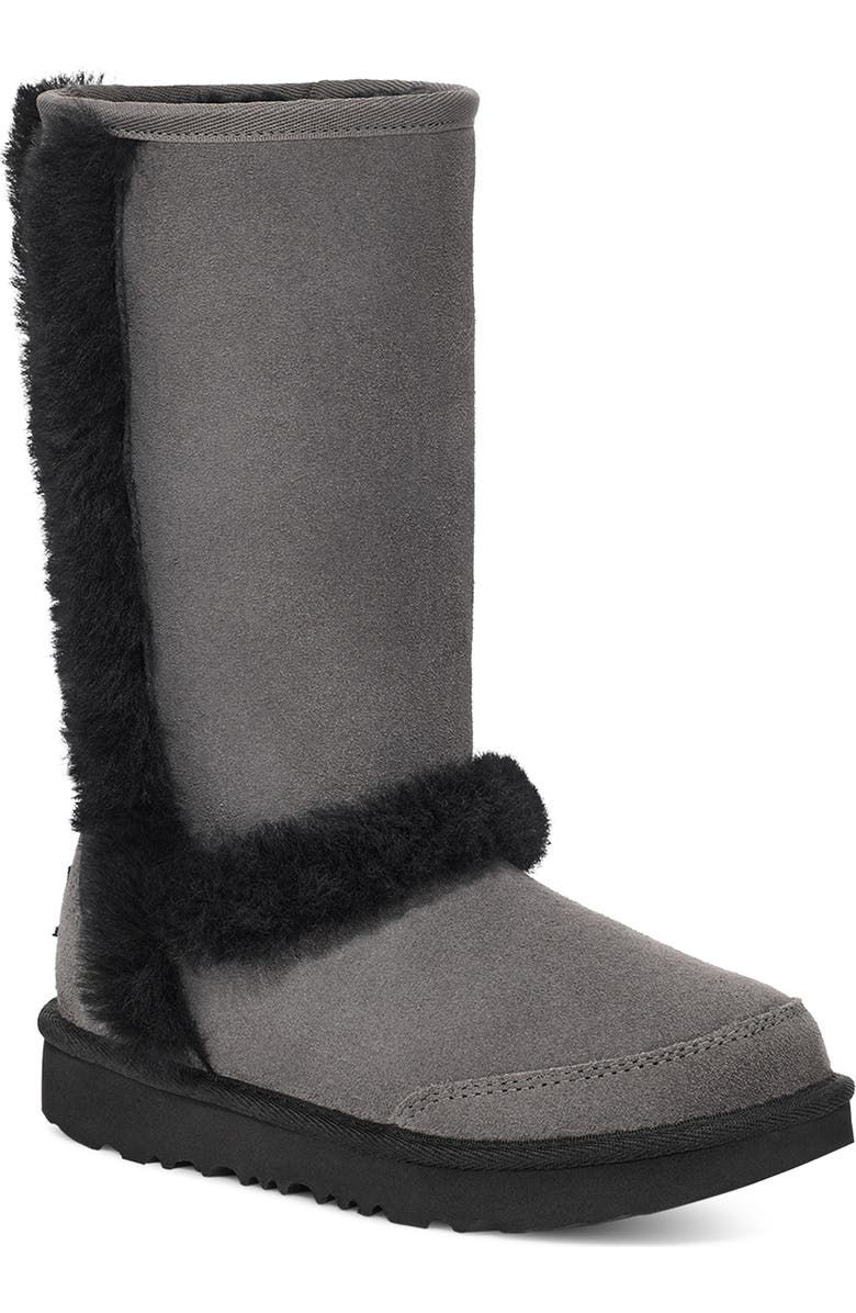 UGG<sup>®</sup> Kids' Sunburst Water Resistant Genuine Shearling Tall Boot, Main, color,