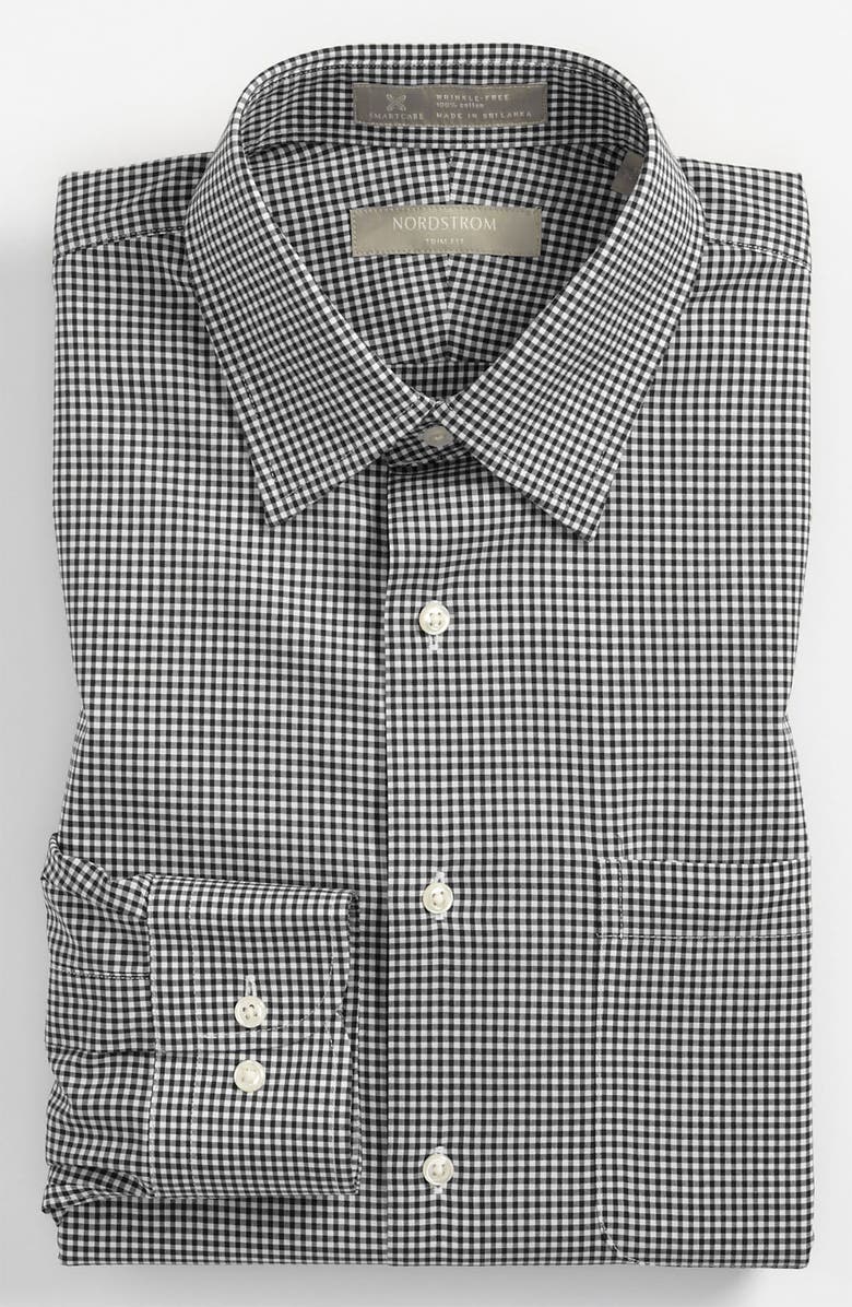 NORDSTROM MEN'S SHOP Smartcare<sup>™</sup> Wrinkle Free Trim Fit Gingham Dress Shirt, Main, color,