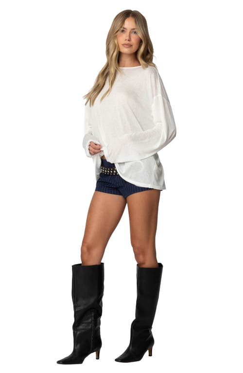 Edikted Oversize Semi-sheer Top In White