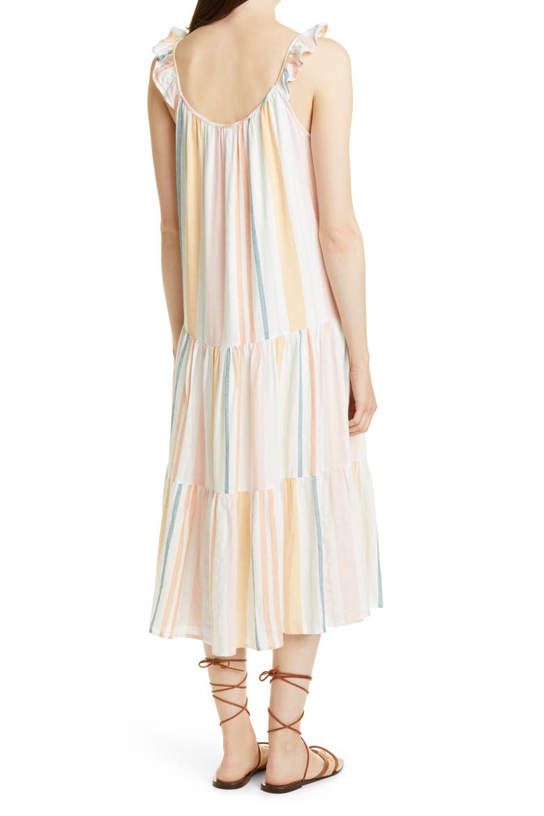 Capri Stripe Sleeveless Dress, Alternate, color, MELON STRIPE