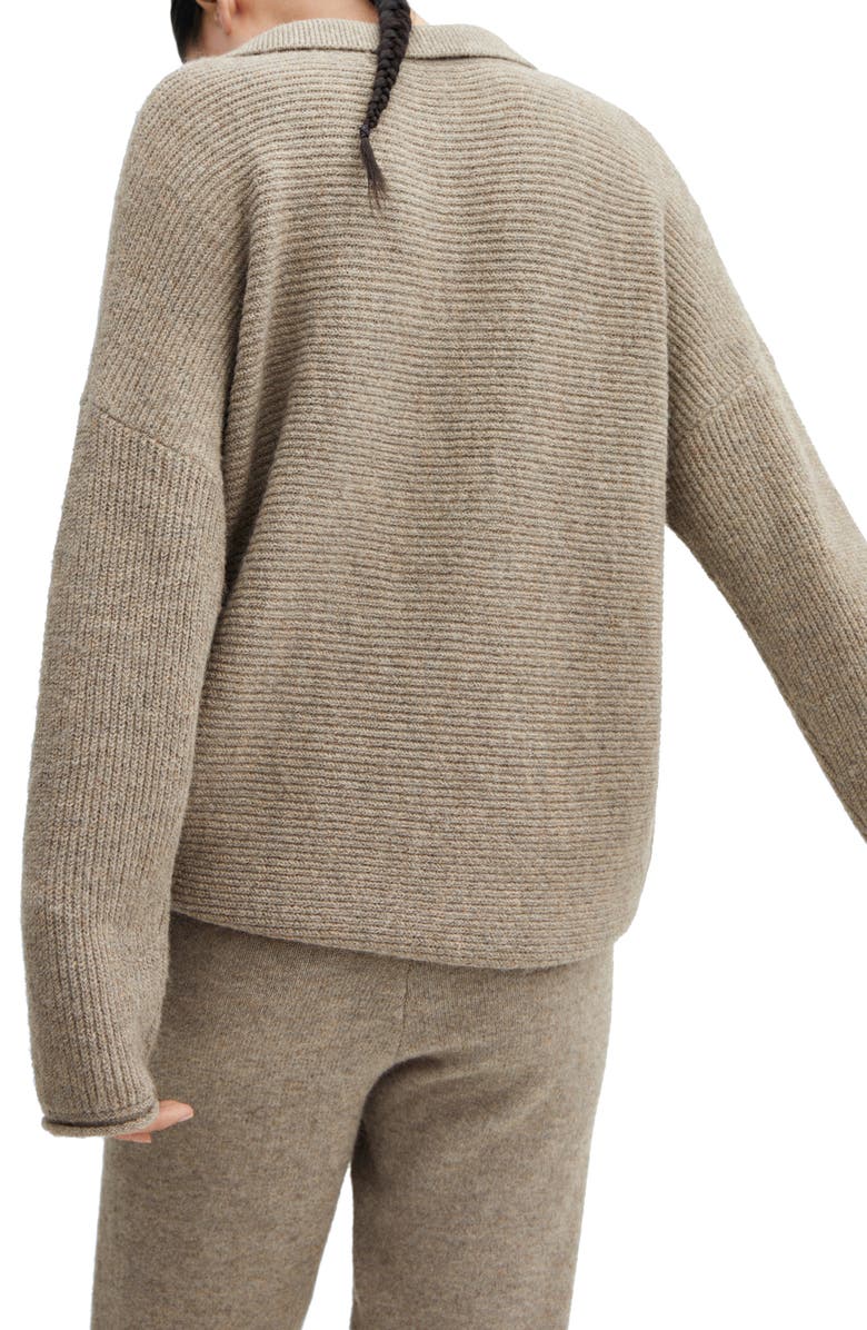 MANGO Oversize Rib Polo Sweater, Alternate, color, 