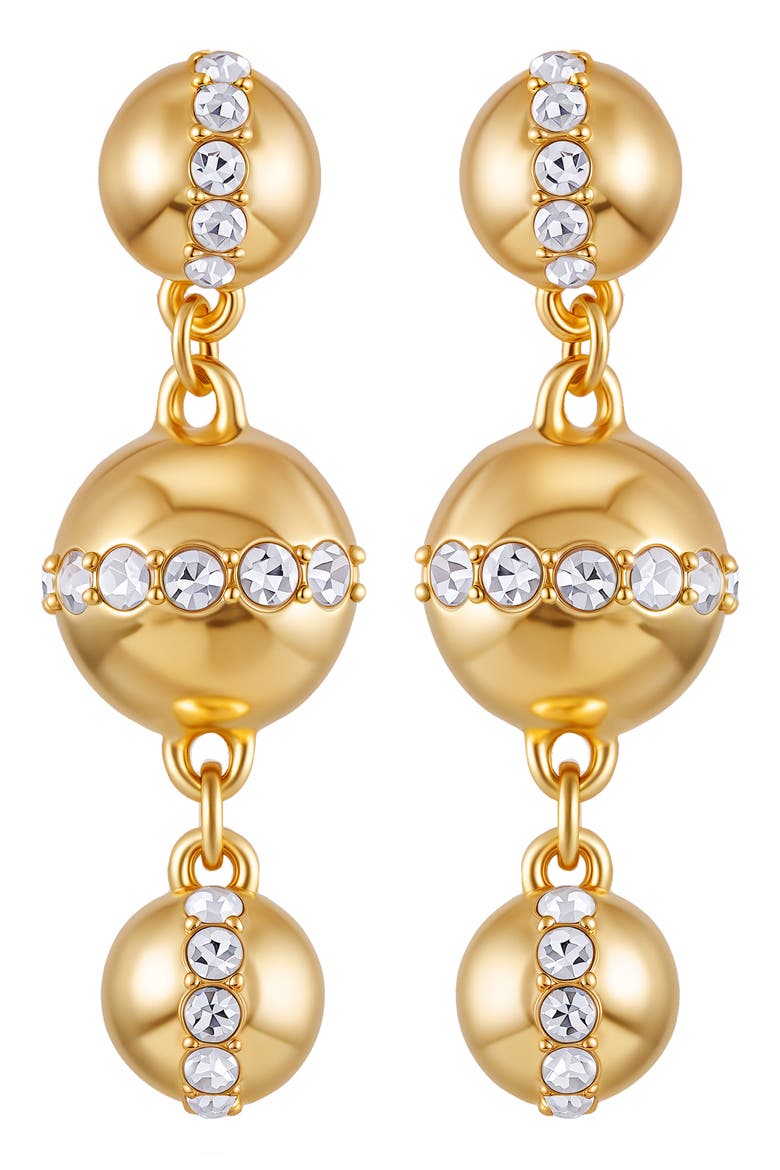 Crystal Circle Drop Earrings, Main, color, GOLD TONE