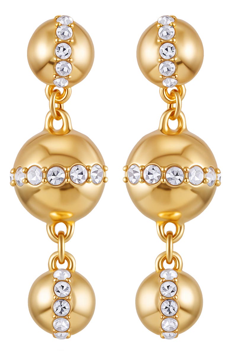Vince Camuto Crystal Circle Drop Earrings, Main, color, Gold Tone