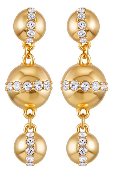 Crystal Circle Drop Earrings