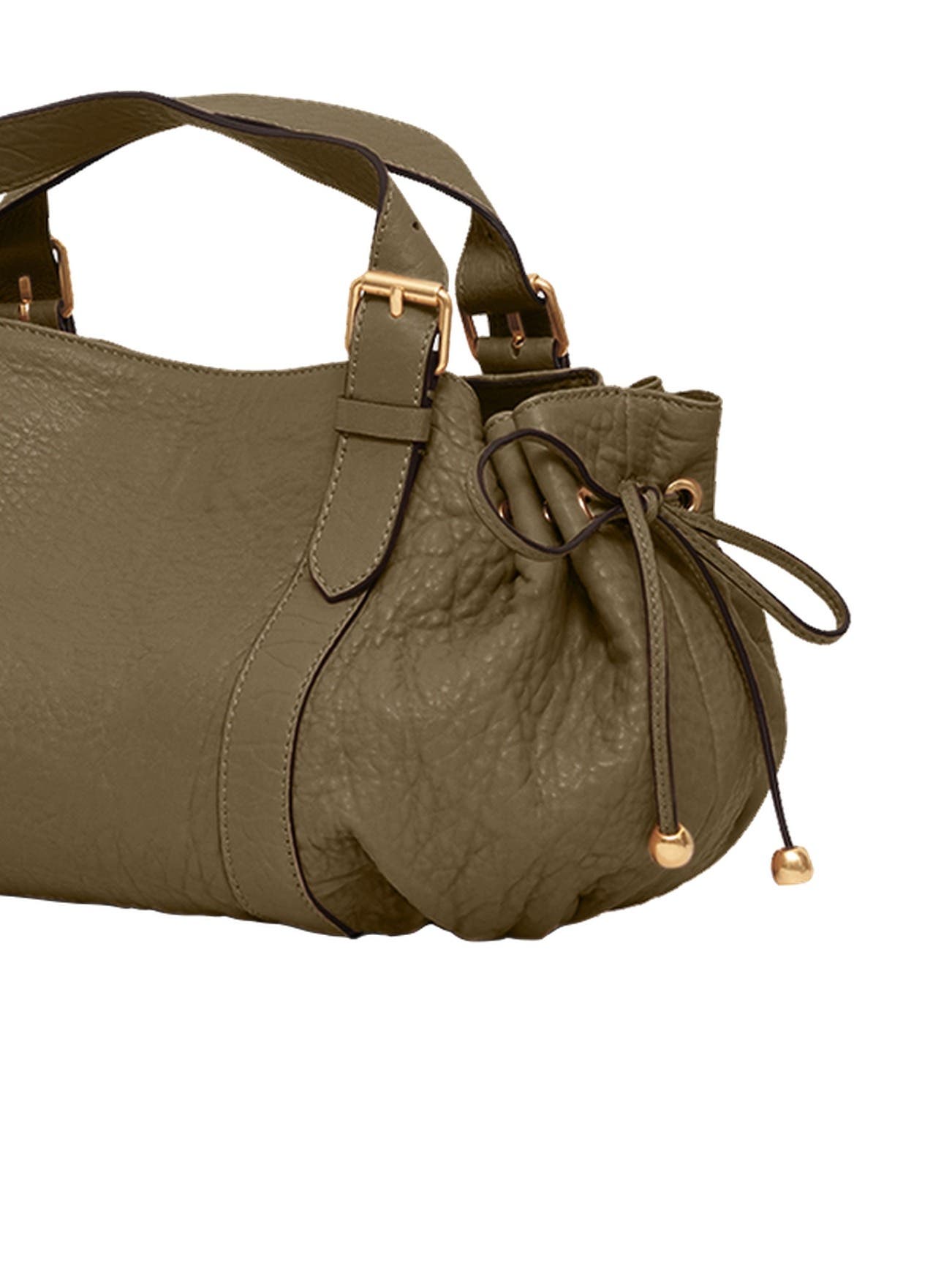 GERARD DAREL 18H Leather Shoulder Bag, Alternate, color, Khaki