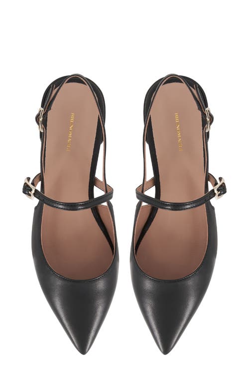 Bruno Magli Martina Slingback Mary Jane Pointed Toe Flat In Black