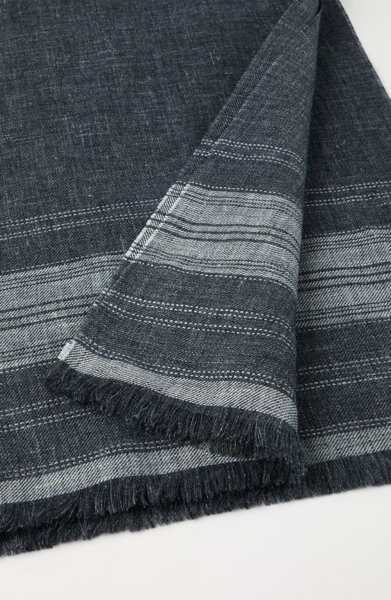 Brunello Cucinelli Linen scarf, Alternate, color, Anthracite