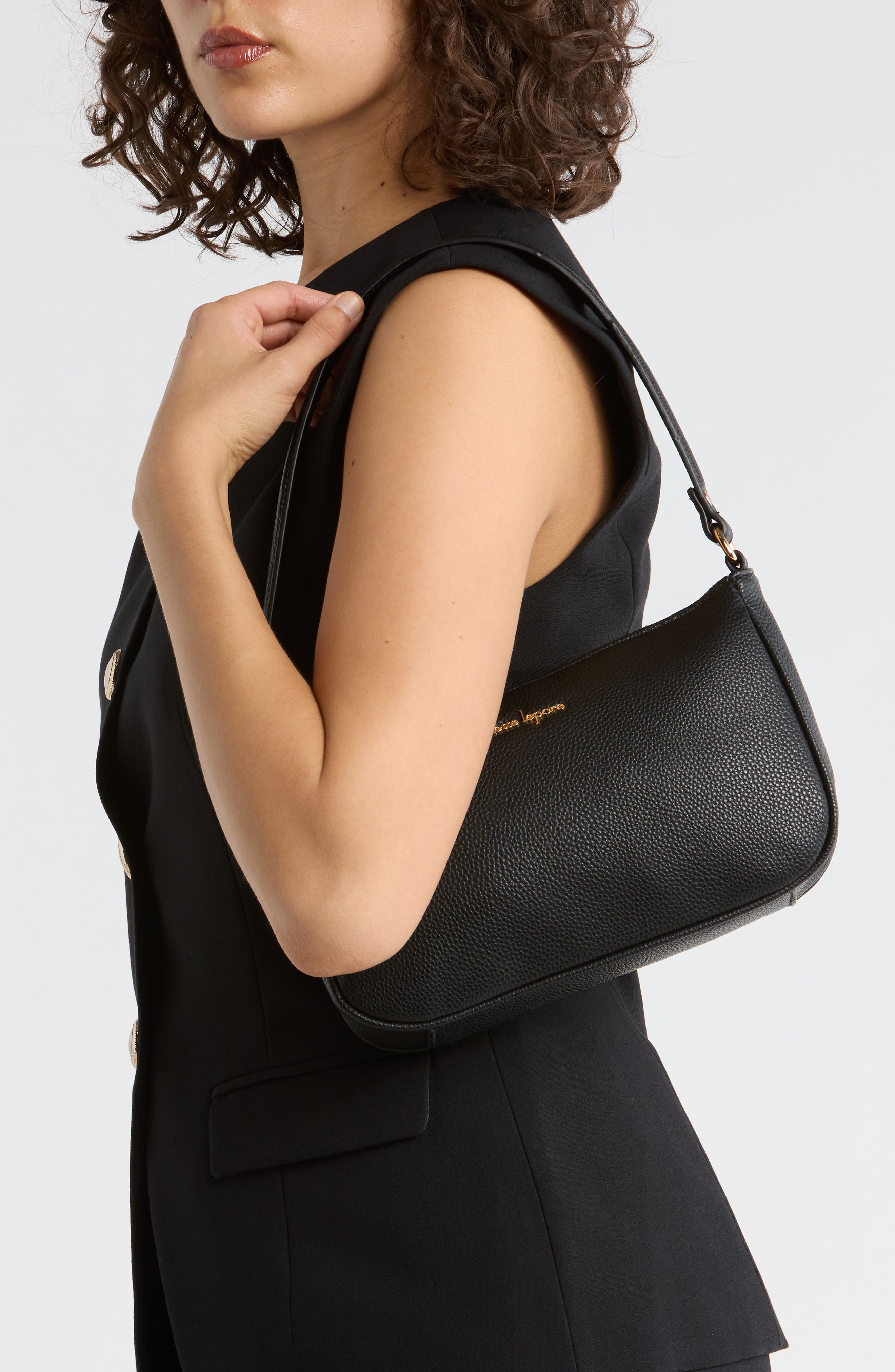 Nanette Lepore Jennah Baguette Shoulder Bag, Alternate, color, Black - Heart Geo Black