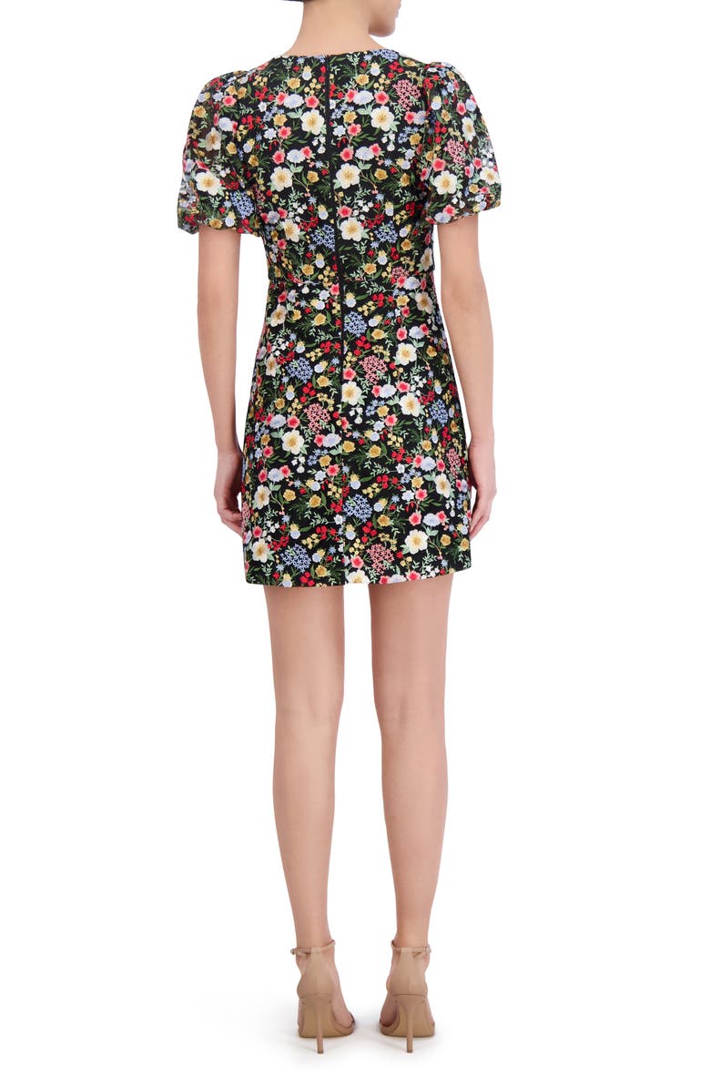 Eliza J Floral Puff Sleeve Minidress, Alternate, color, 