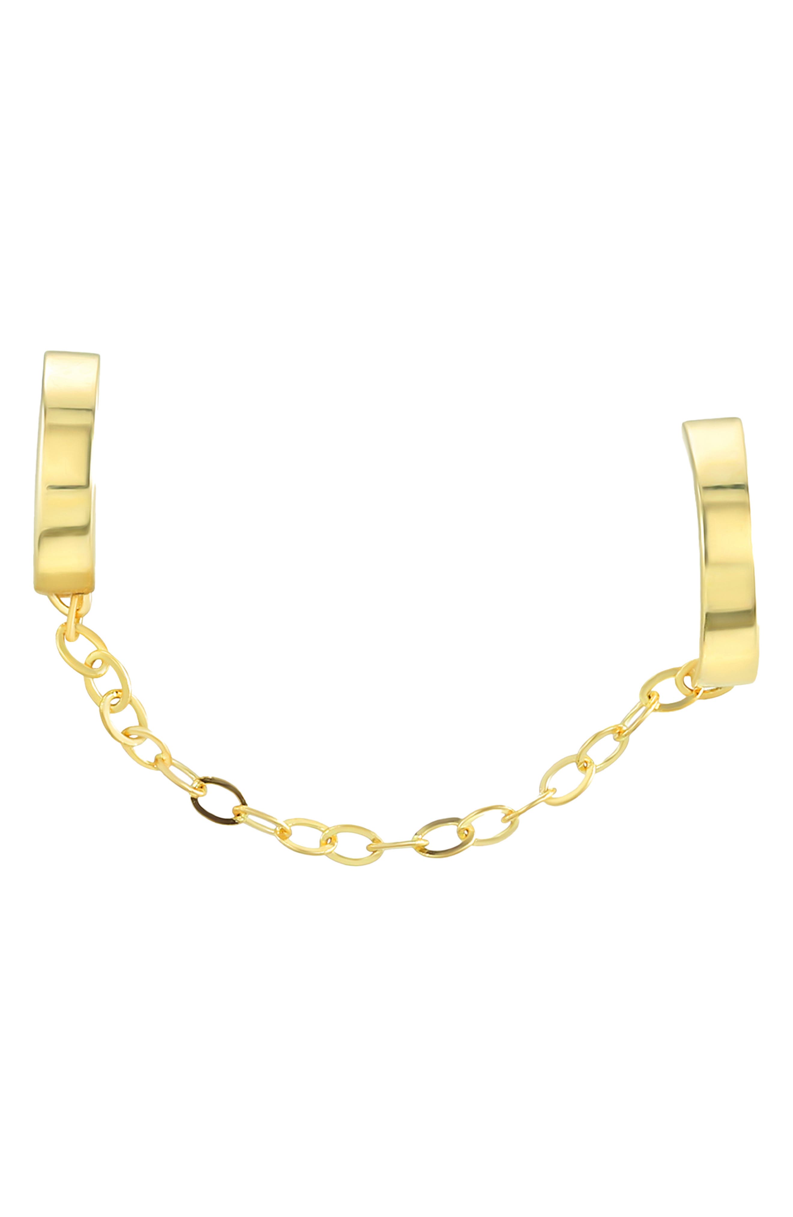 CANDELA JEWELRY Double Hoop Chain Drop Earrings