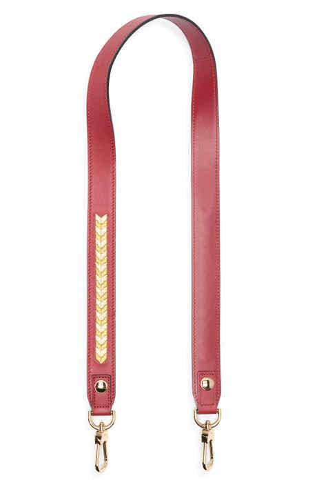 Metallic Embroidered Leather Shoulder Strap