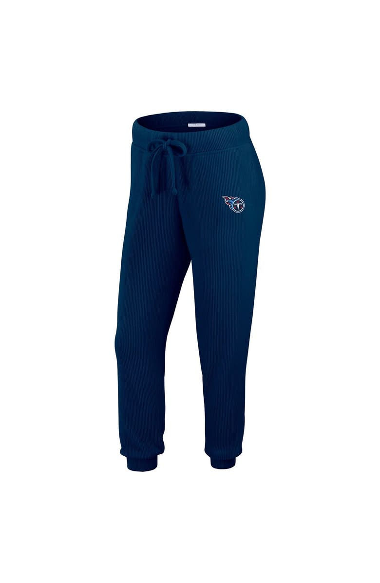 WEAR by Erin Andrews Women's WEAR by Erin Andrews  Cream Tennessee Titans Knitted Tri-Blend Long Sleeve T-Shirt & Pants Lounge Set, Alternate, color, Navy