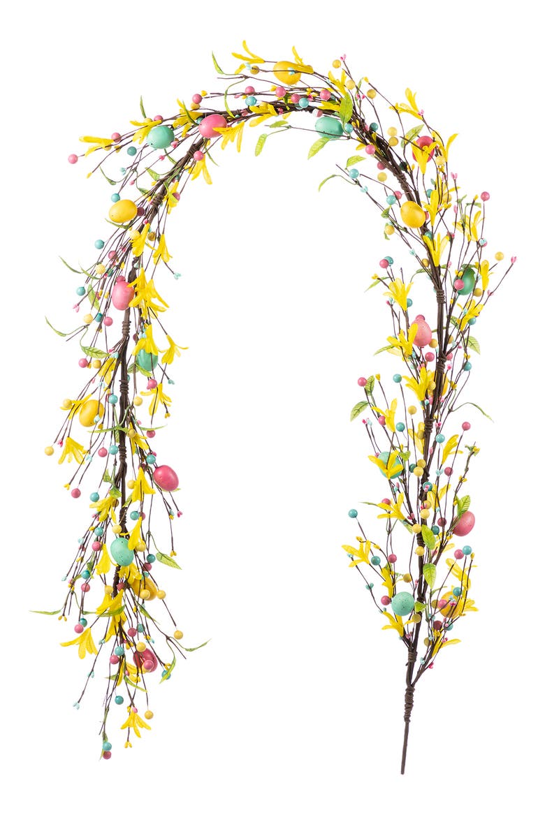 72"L Easter Egg Berries & Flower Garland, Alternate, color, Yellow