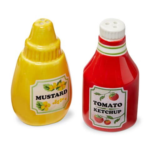 Ketchup & Mustard S&P S/2 Multi Earthenware Summer