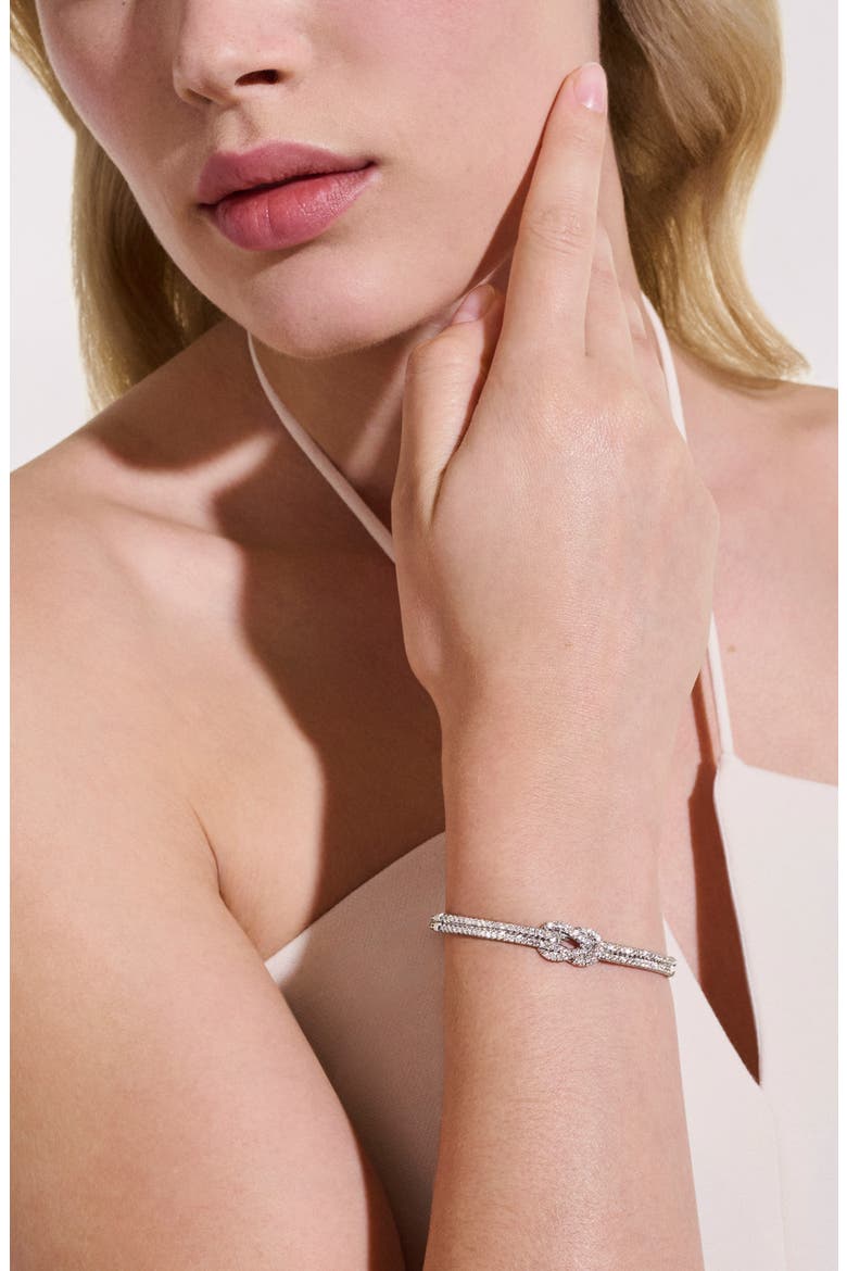 Love Knot Bracelet, Sterling Silver, Diamonds, Alternate, color, SILVER