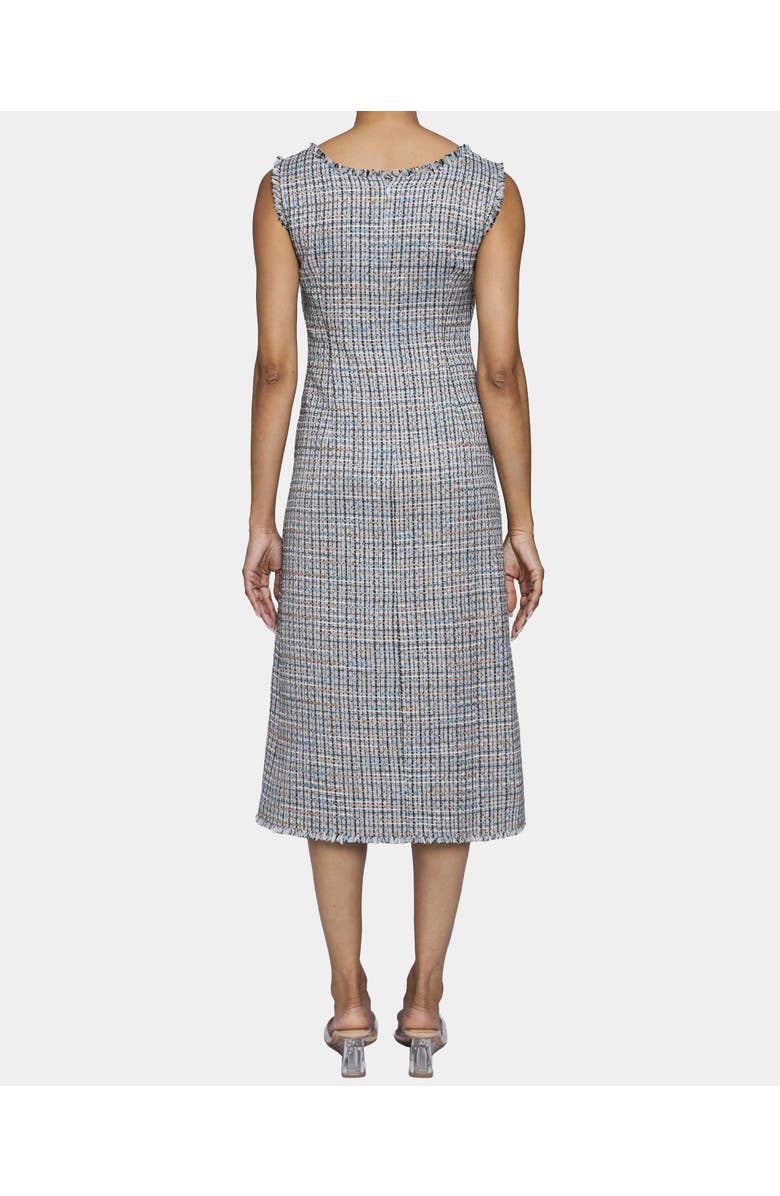 Santorelli Fanny Sleeveless Midi Sheath Dress in Luxury Tweed with Lurex, Alternate, color, Ocean Mist