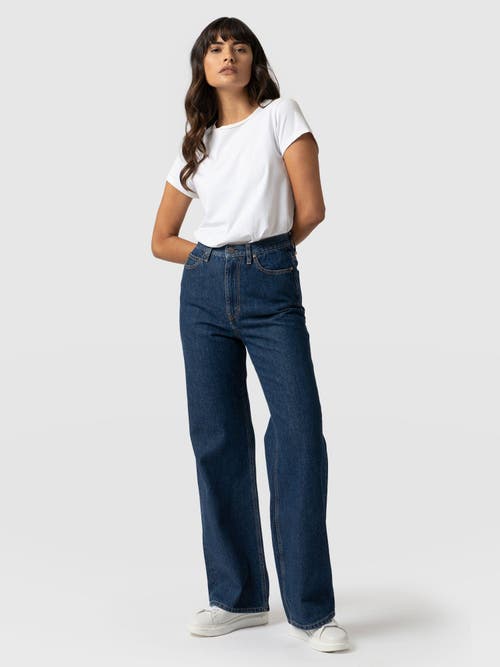 Saint And Sofia Saint + Sofia Wide Leg Jeans In Blue