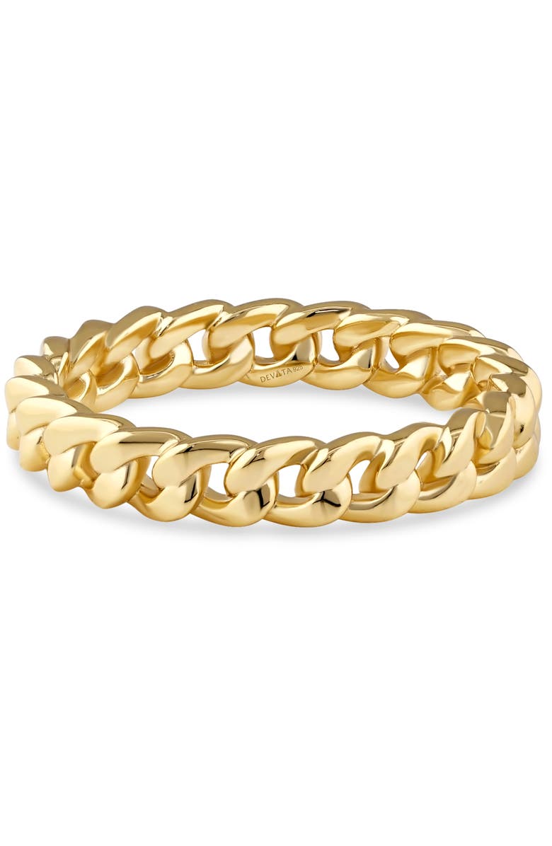 DEVATA Cuban Link Ring in Gold Plated Sterling Silver, Main, color, Yellow Gold