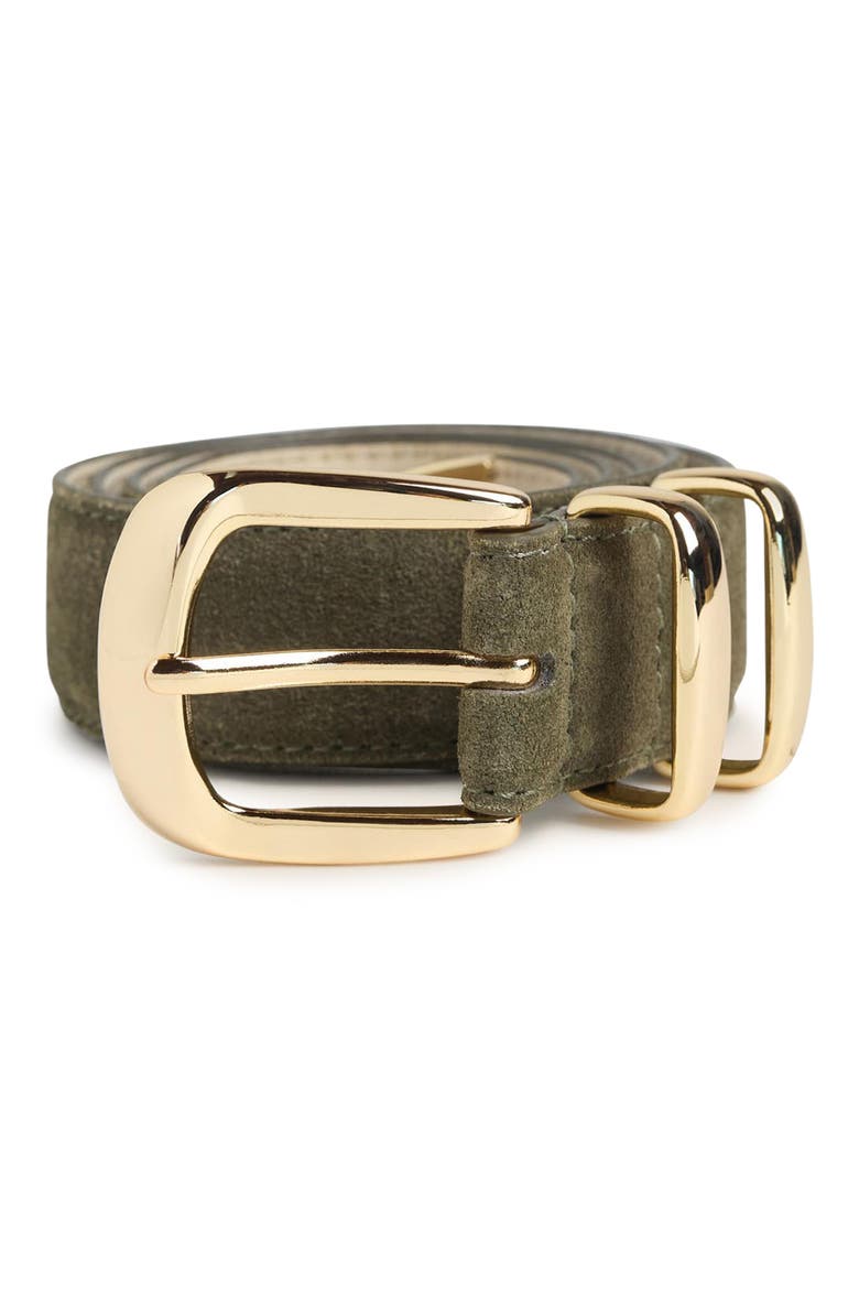 The Jordan Suede Belt, Alternate, color, NEUTRAL GREEN