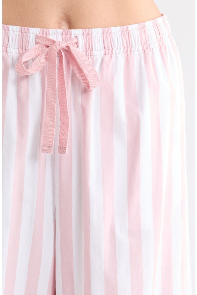 Cotton Poplin Pajama Pants, Alternate, color, WHITE- PINK AWNING STRIPE