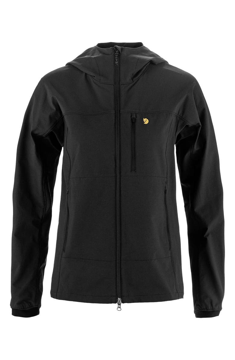 Fjällräven Bergtagen G-1000 Water Resistant Hooded Jacke, Alternate, color, Black