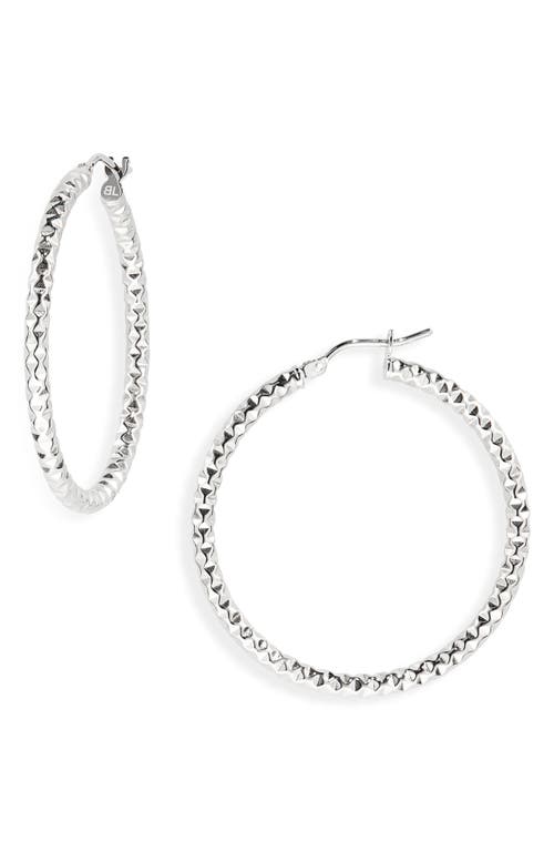 Bony Levy 14K Gold Textured Hoop Earrings in 14K White Gold 