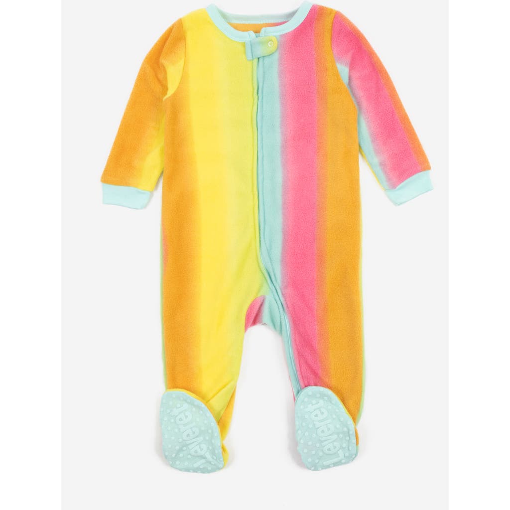 Leveret Footed Fleece Printed Holiday Pajamas In Multi