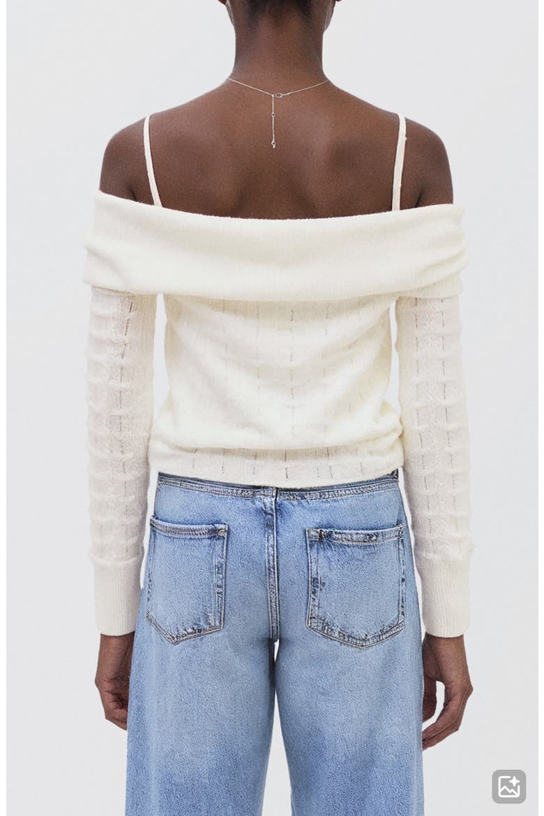 Off the Shoulder Sweater, Alternate, color, WHITE