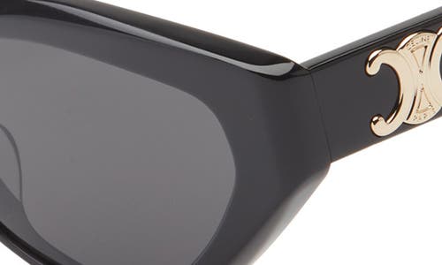 Celine Triomphe 17 56mm Cat Eye Sunglasses In Black
