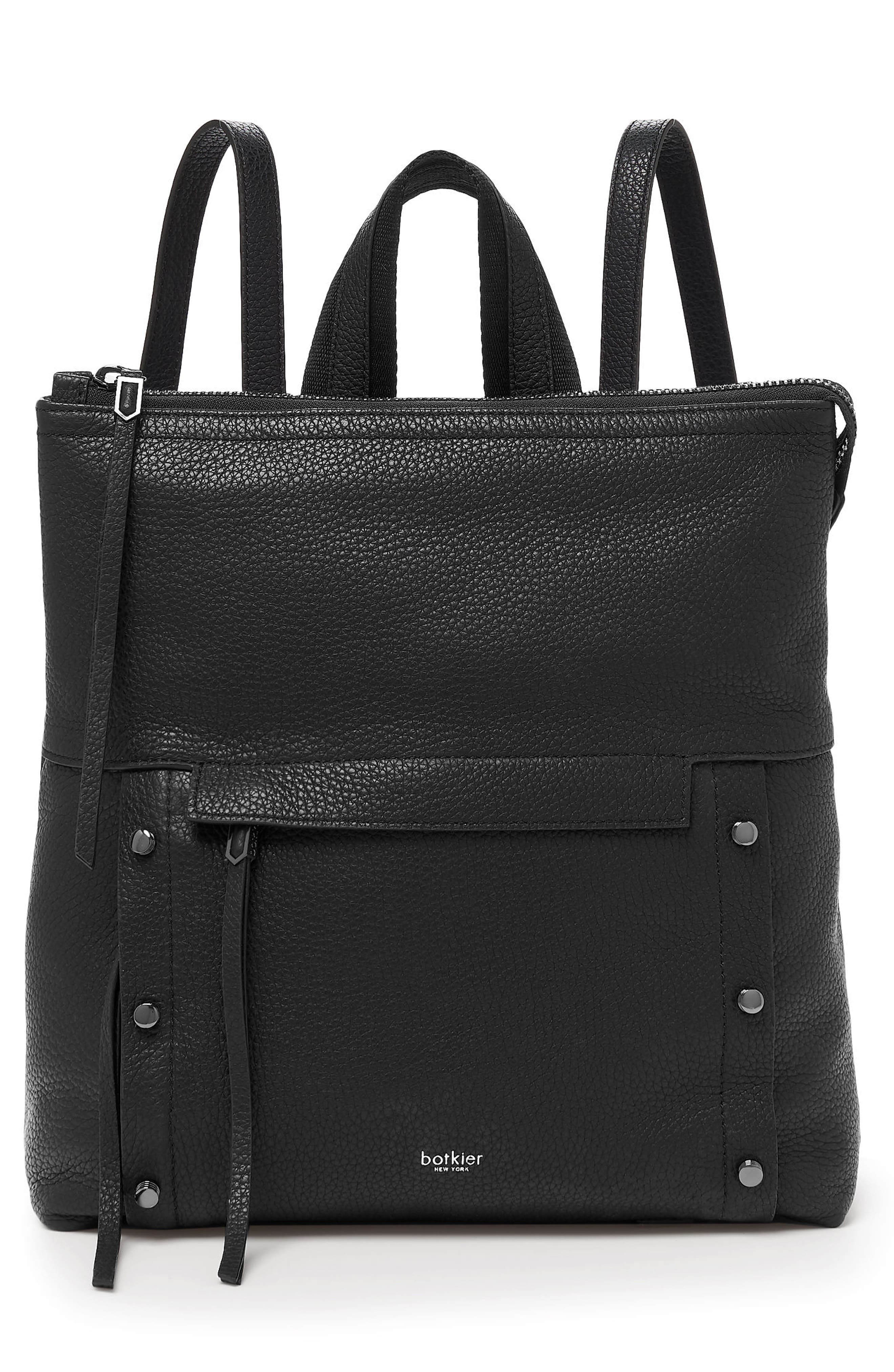 Noho Leather Backpack, Main, color, BLACK