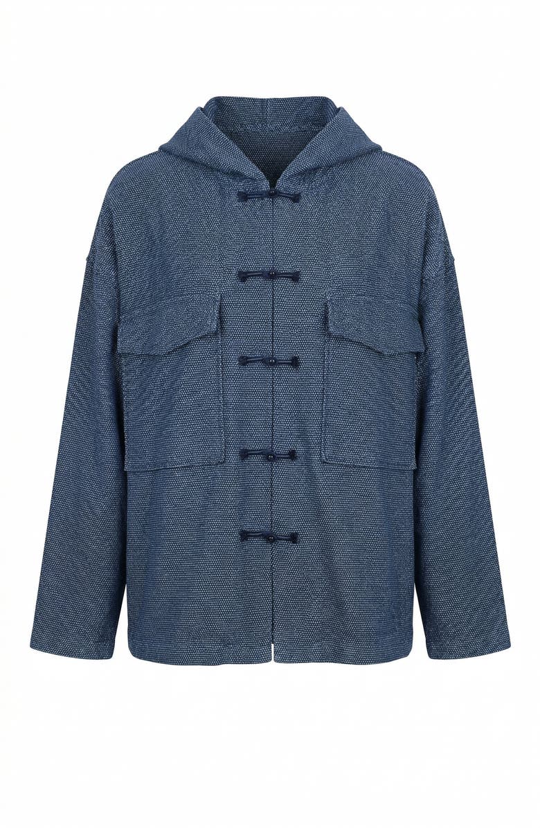 Modenaire Toggle Closure Hooded Jacket, Alternate, color, Indigo