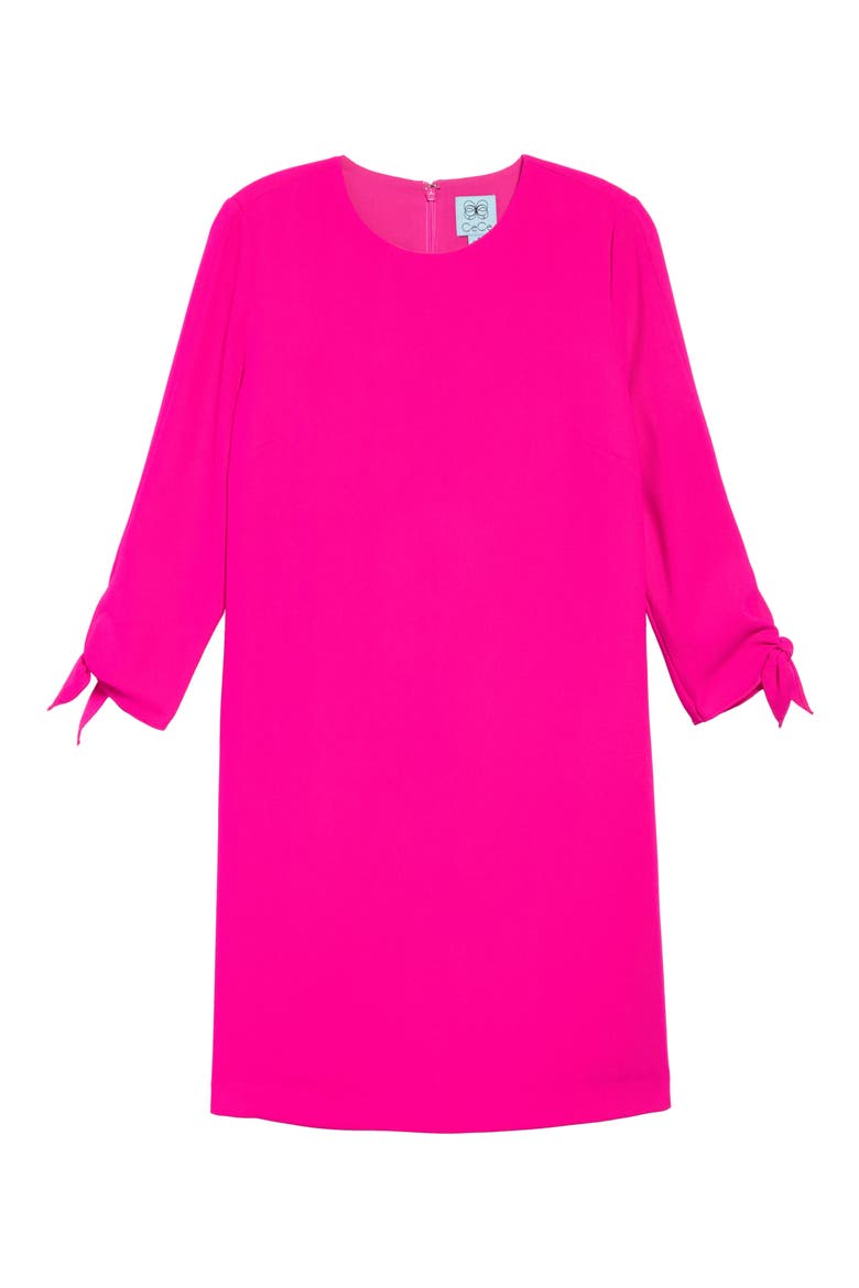 Tie Sleeve Shift Dress, Alternate, color, HOT MAGENTA