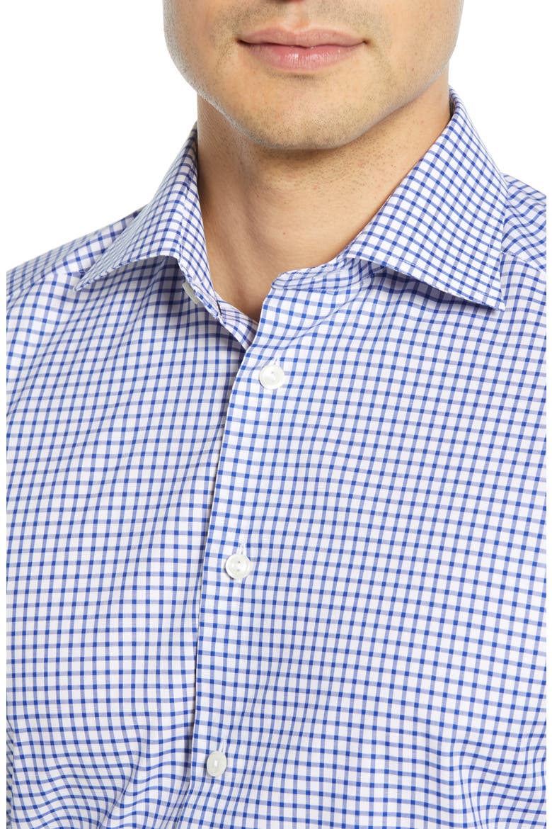 Slim Fit Check Dress Shirt, Alternate, color, NAVY