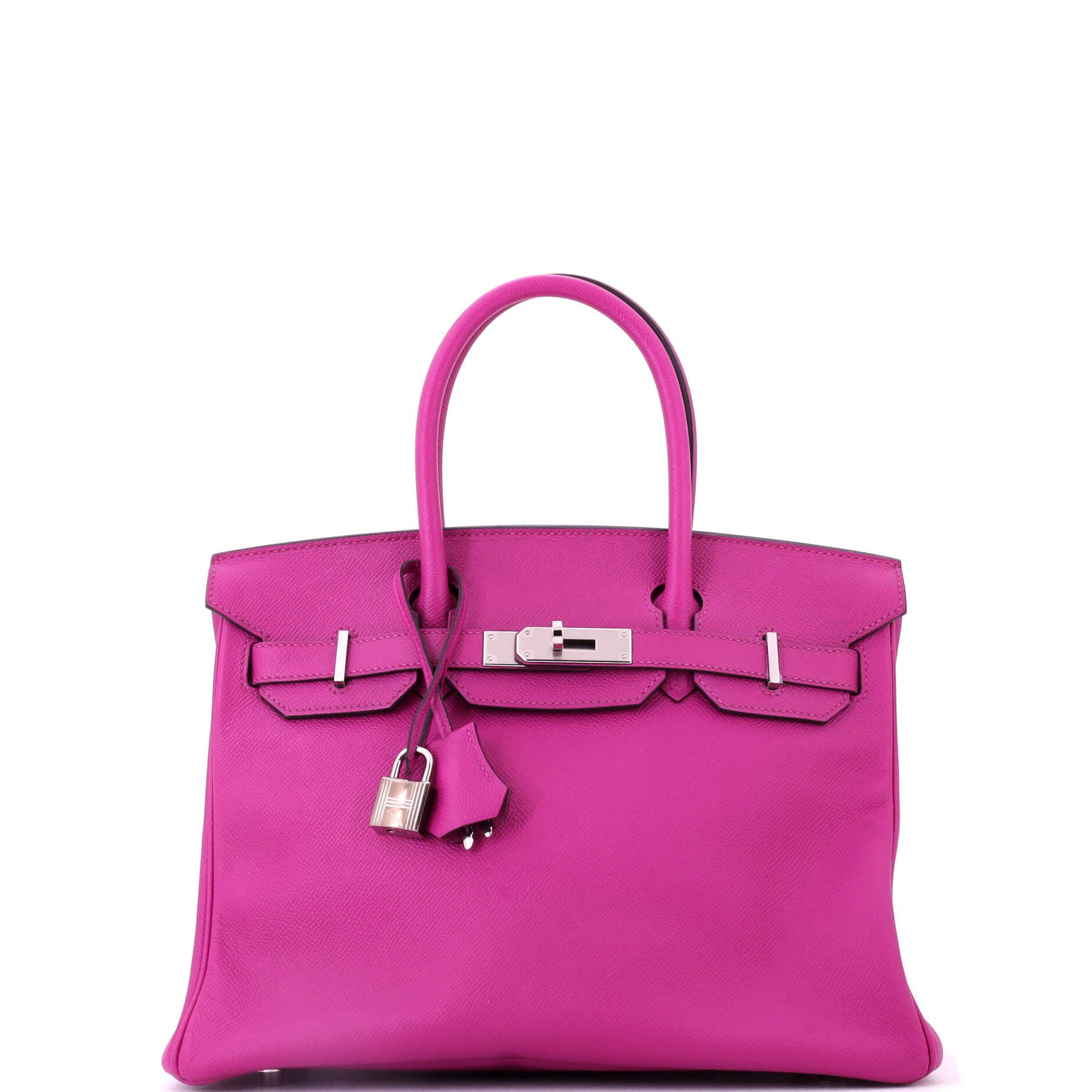 Pre-Owned Hermes Birkin Handbag Pink Epsom with Palladium Hardware 30, Main, color, Rose Pourpre