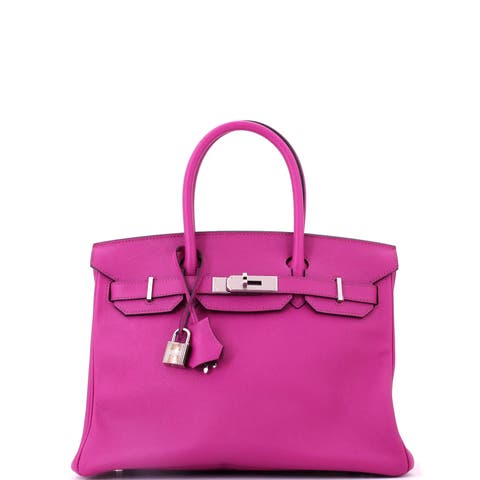 Birkin Handbag Pink Epsom with Palladium Hardware 30