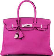 Pre-Owned Hermes Birkin Handbag Pink Epsom with Palladium Hardware 30