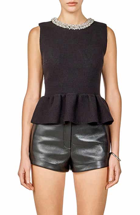 Endless Rose Embellished Knit Peplum Top