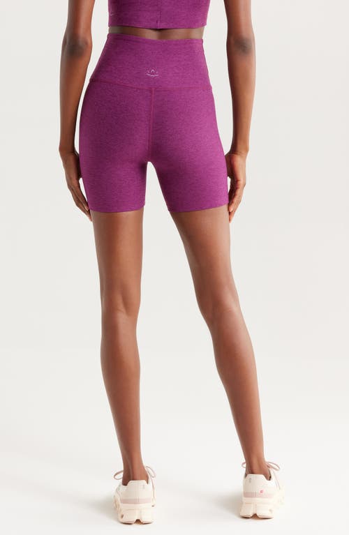 Beyond Yoga Keep Pace Space Dye Bike Shorts In Purple