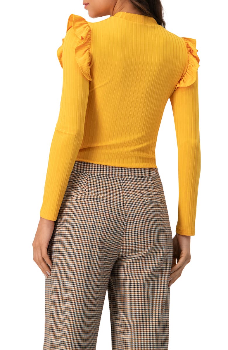 IVONNE Long Sleeve Ruffled Blouse, Alternate, color, Yellow