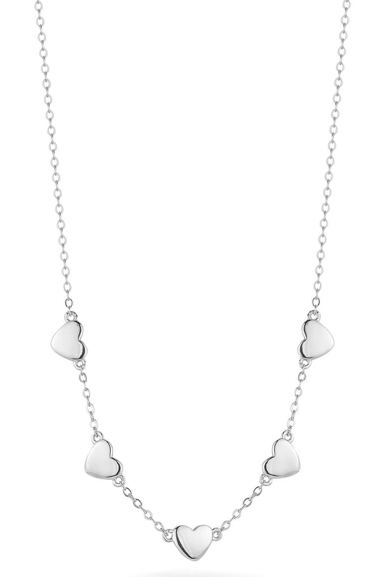 Sterling Silver Heart Charm Necklace, Main, color, SILVER