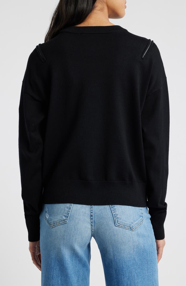 DKNY Zip Shoulder Sweater, Alternate, color,