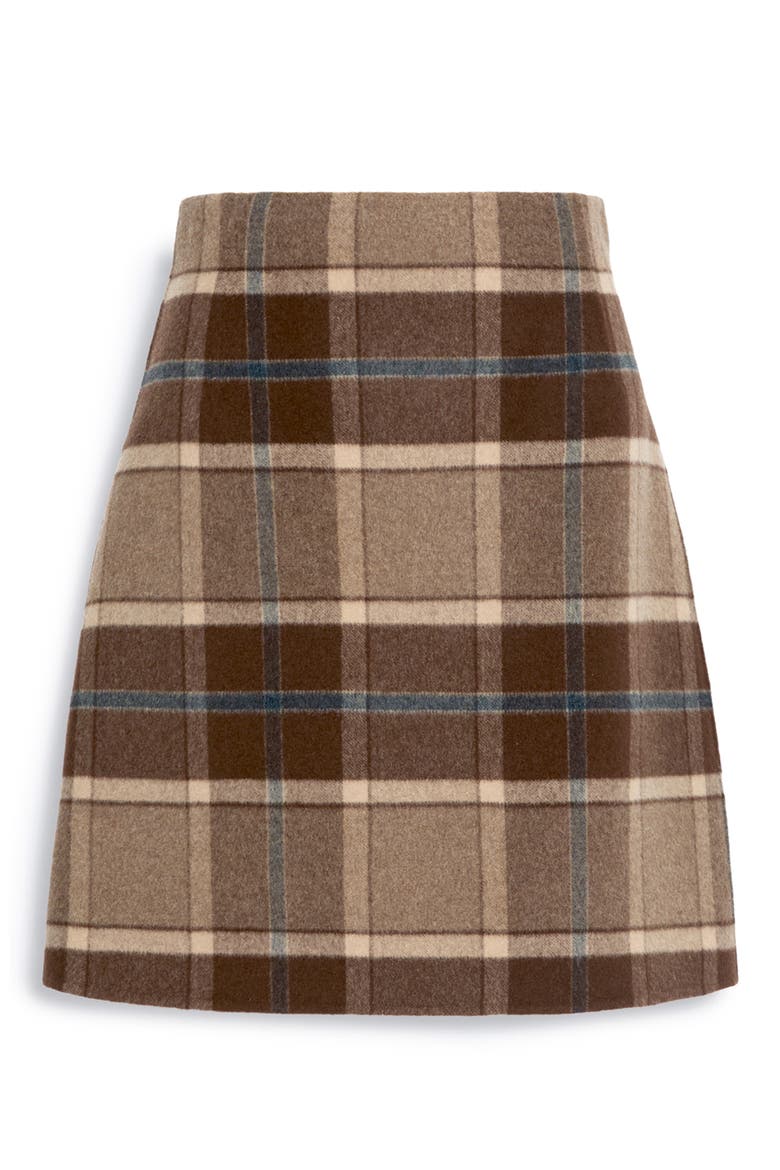 Wool A-Line Skirt, Alternate, color, BROWN