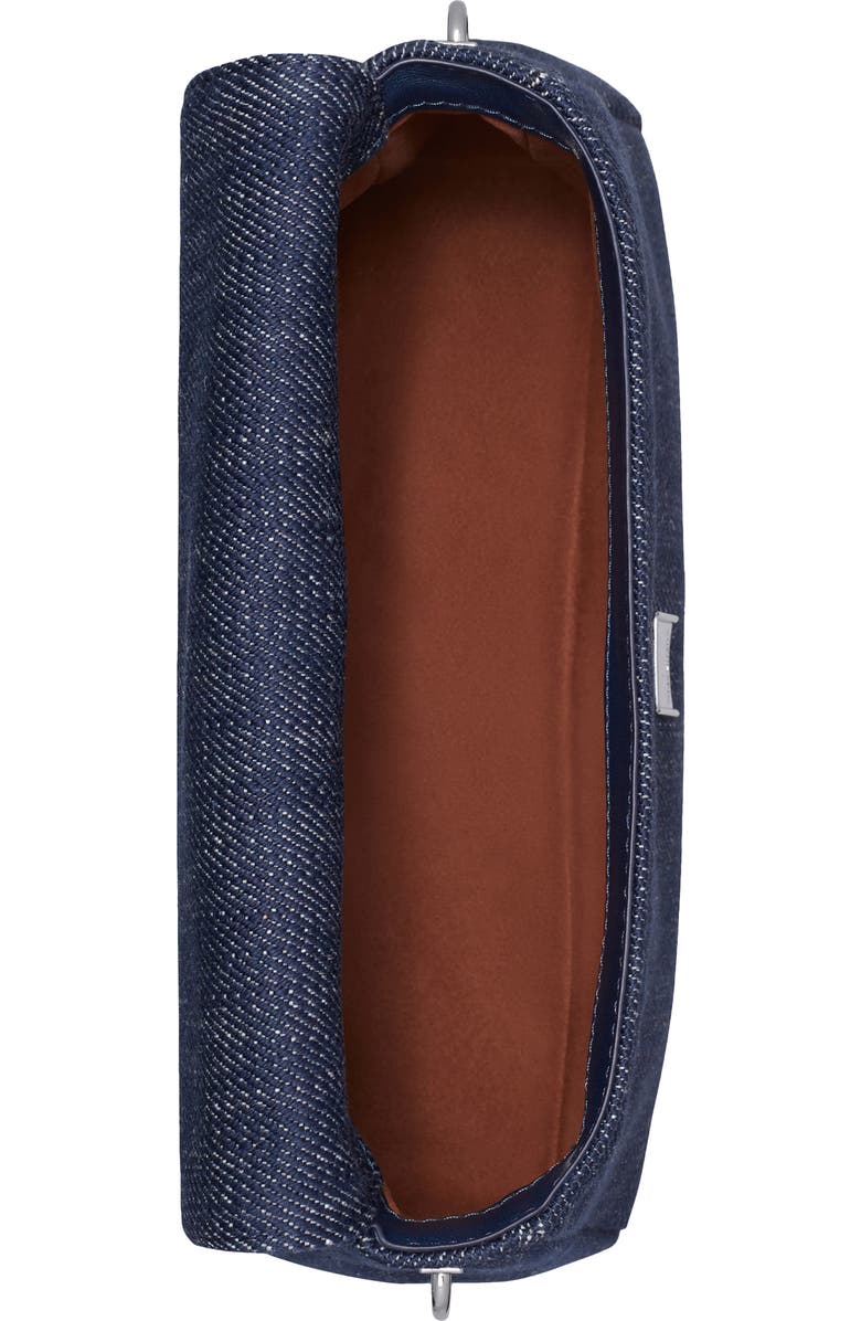 Tory Burch Small Charlie Denim Shoulder Bag, Alternate, color, Midnight